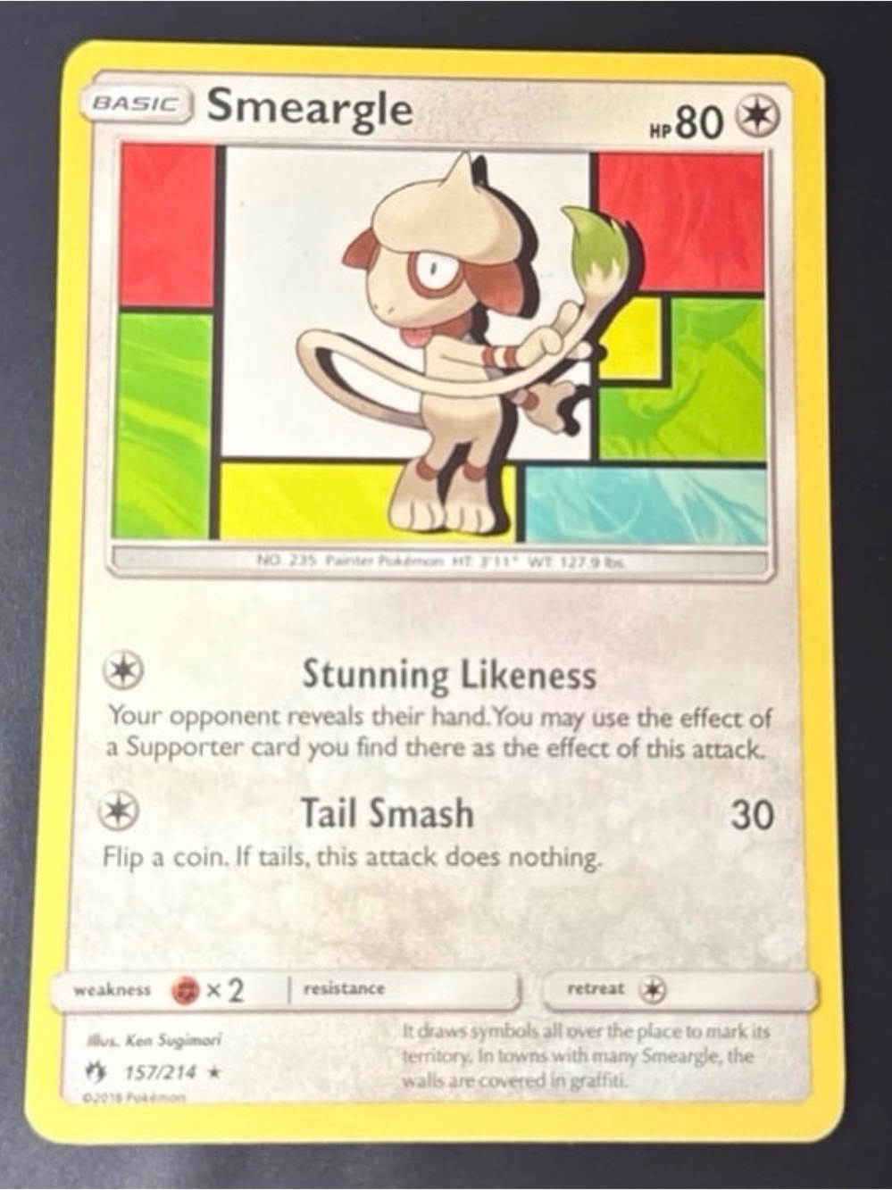 Smeargle 157/214 Lost Thunder set edition rare Non-Holofoil 2019 modern Nearmint